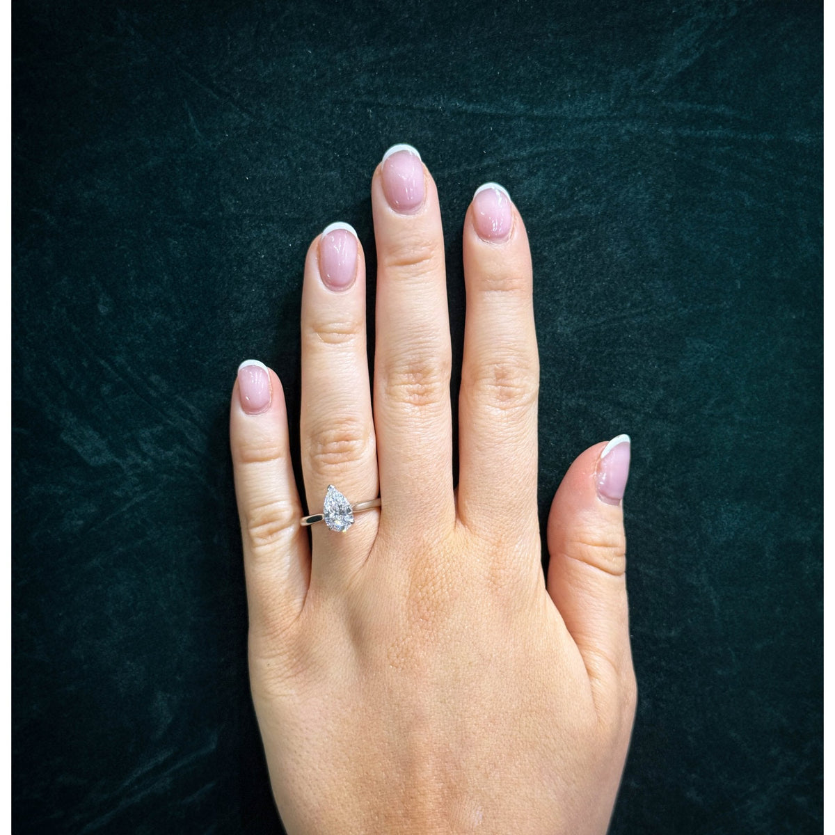Lab grown platinum 1.50ct D VVS2 IGI pear diamond ring