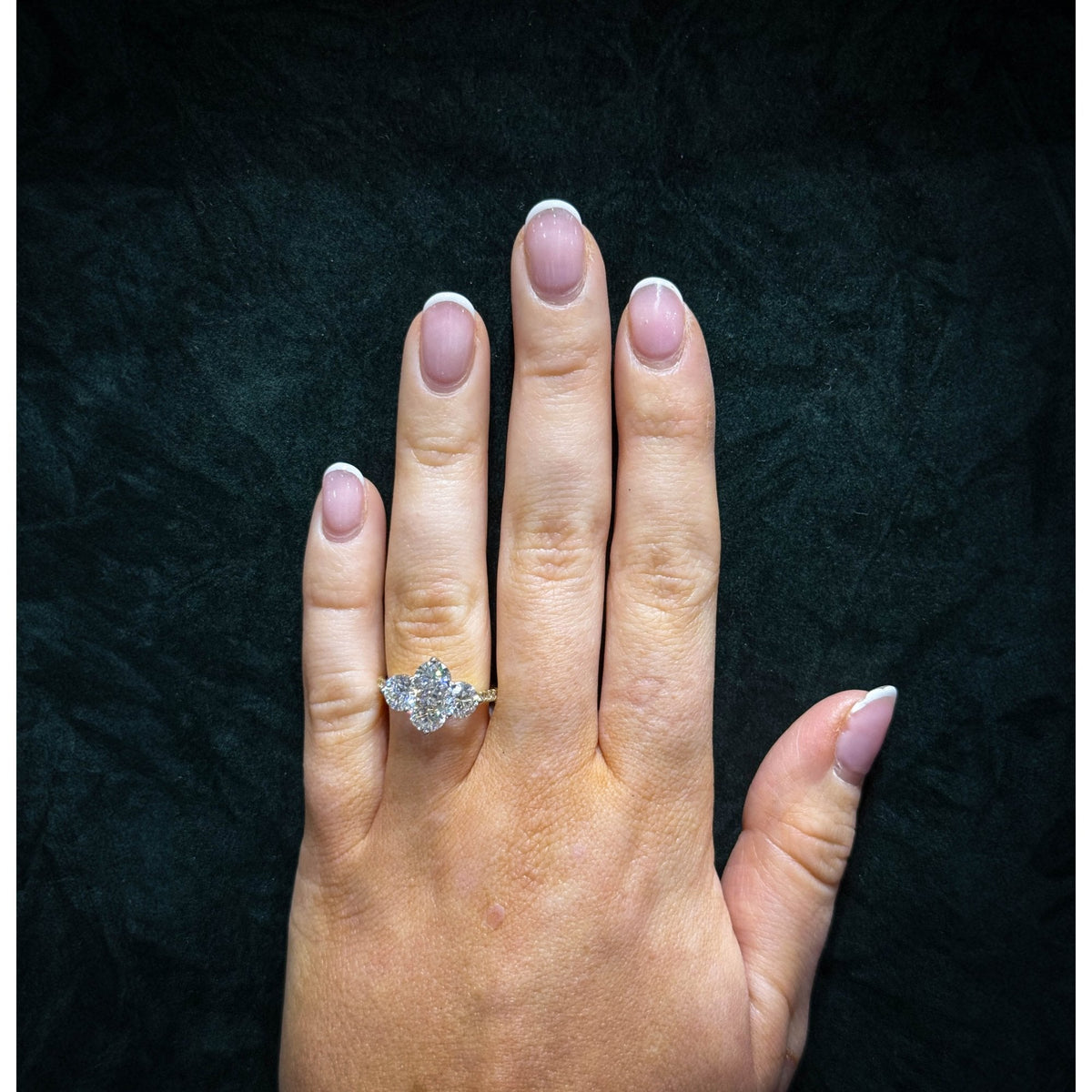 18ct yellow gold 3.00ct round brilliant cut diamond 4 stone ring