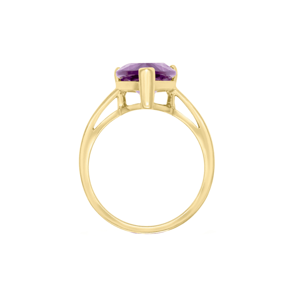 9ct yellow gold 14mm x 9mm pear cut amethyst ring