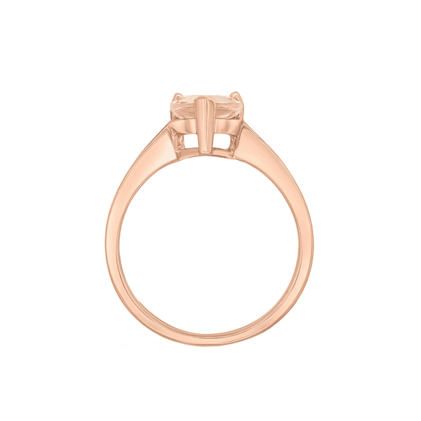 9ct rose gold 10mm x 7mm pear cut morganite ring