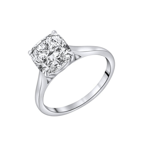 Lab grown platinum 3.01ct D VVS2 IGI cushion cut diamond ring