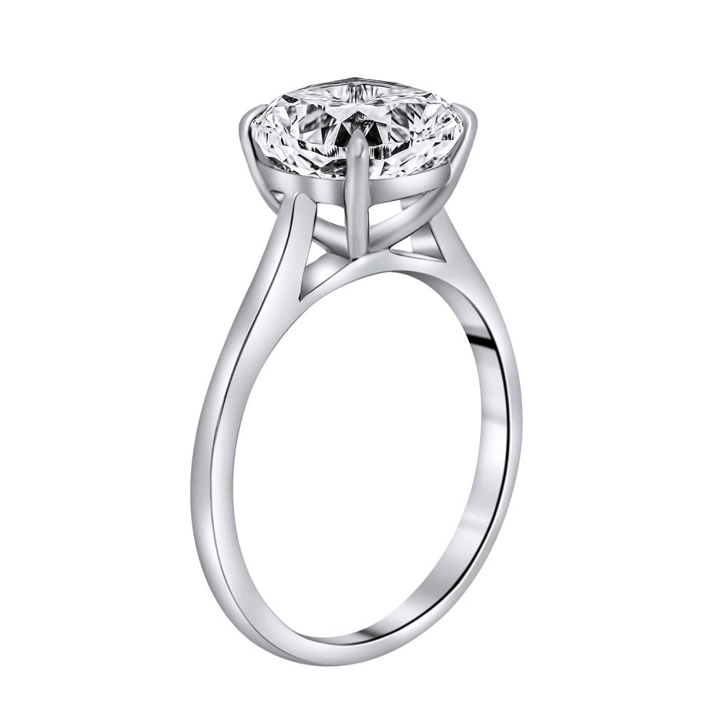 Lab grown platinum 3.01ct D VVS2 IGI cushion cut diamond ring