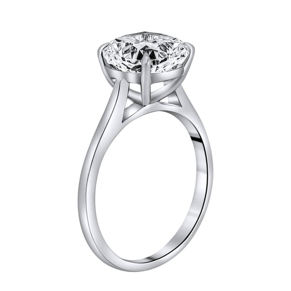 Lab grown platinum 3.01ct D VVS2 IGI cushion cut diamond ring