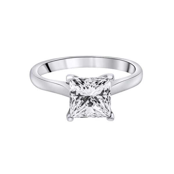 Lab grown platinum 2.06ct D VVS2 IGI princess cut diamond ring