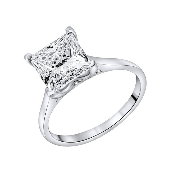 Lab grown platinum 3.02ct D VVS2 IGI princess cut diamond ring