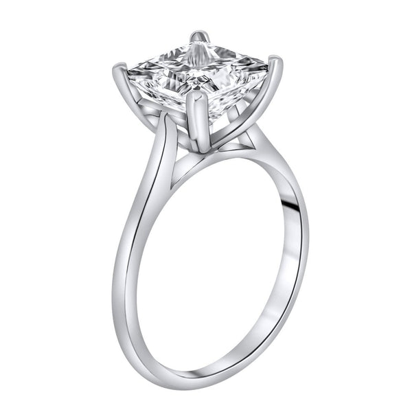 Lab grown platinum 3.02ct D VVS2 IGI princess cut diamond ring