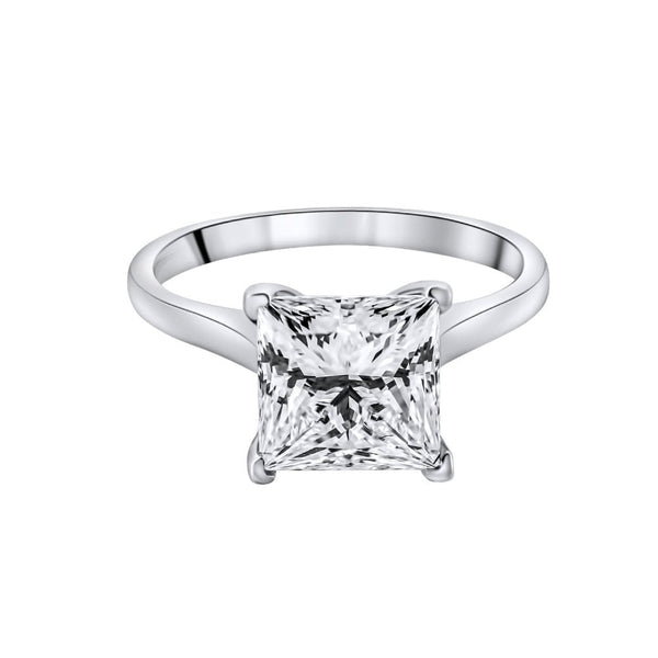 Lab grown platinum 3.02ct D VVS2 IGI princess cut diamond ring