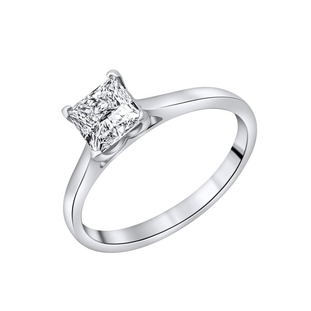 Lab grown platinum 1.04ct D VVS2 IGI princess cut diamond ring