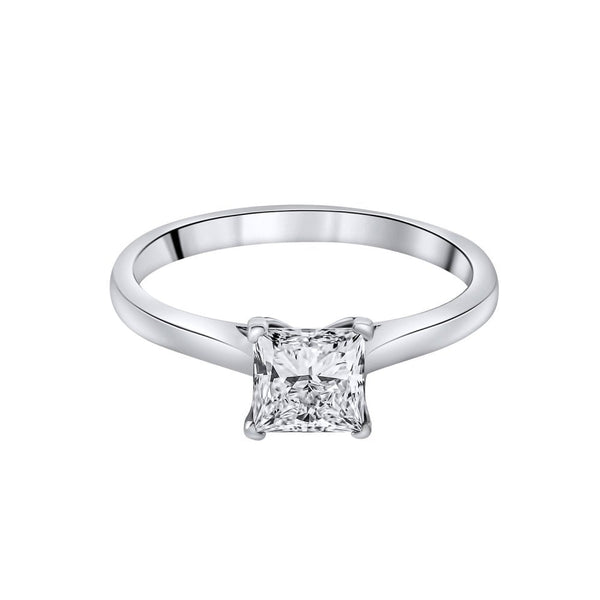 Lab grown platinum 1.04ct D VVS2 IGI princess cut diamond ring