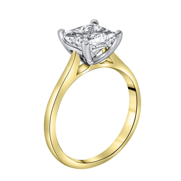 LG 18ct yellow gold 2.06ct D VVS2 IGI princess diamond ring