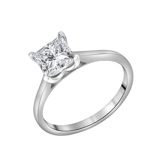 Lab grown platinum 1.51ct D VVS2 IGI princess cut diamond ring