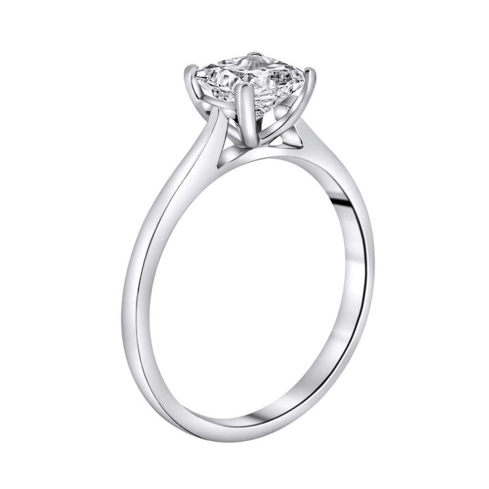 Lab grown platinum 1.51ct D VVS2 IGI princess cut diamond ring