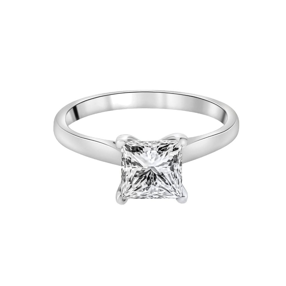 Lab grown platinum 1.51ct D VVS2 IGI princess cut diamond ring
