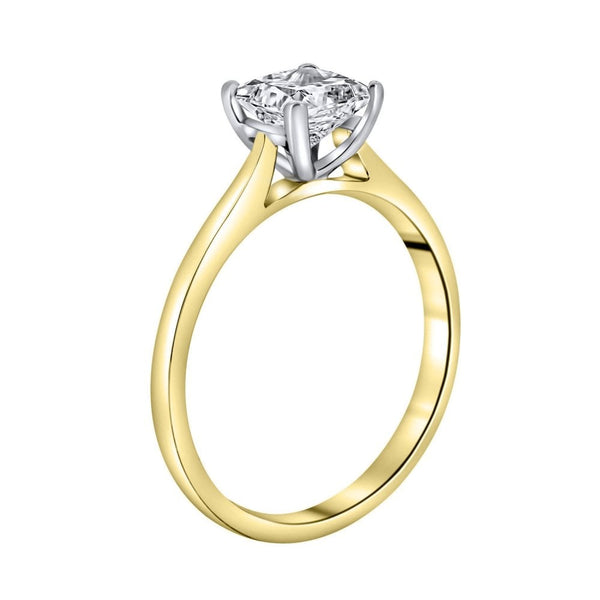 Lab grown 18ct yellow gold 1.56ct D VVS2 princess diamond ring