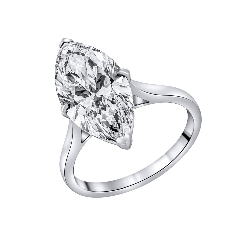 Lab grown platinum 5.02ct D VVS2 IGI marquise cut diamond ring