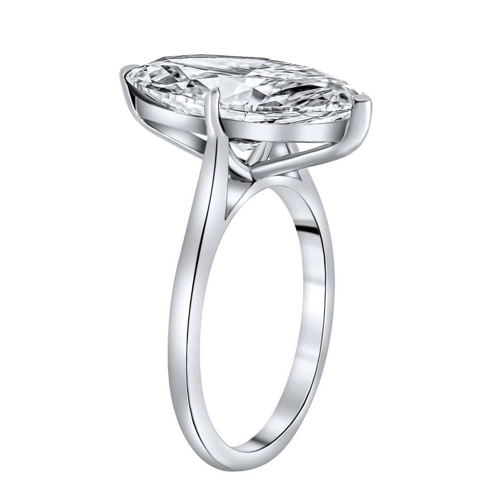 Lab grown platinum 5.02ct D VVS2 IGI marquise cut diamond ring