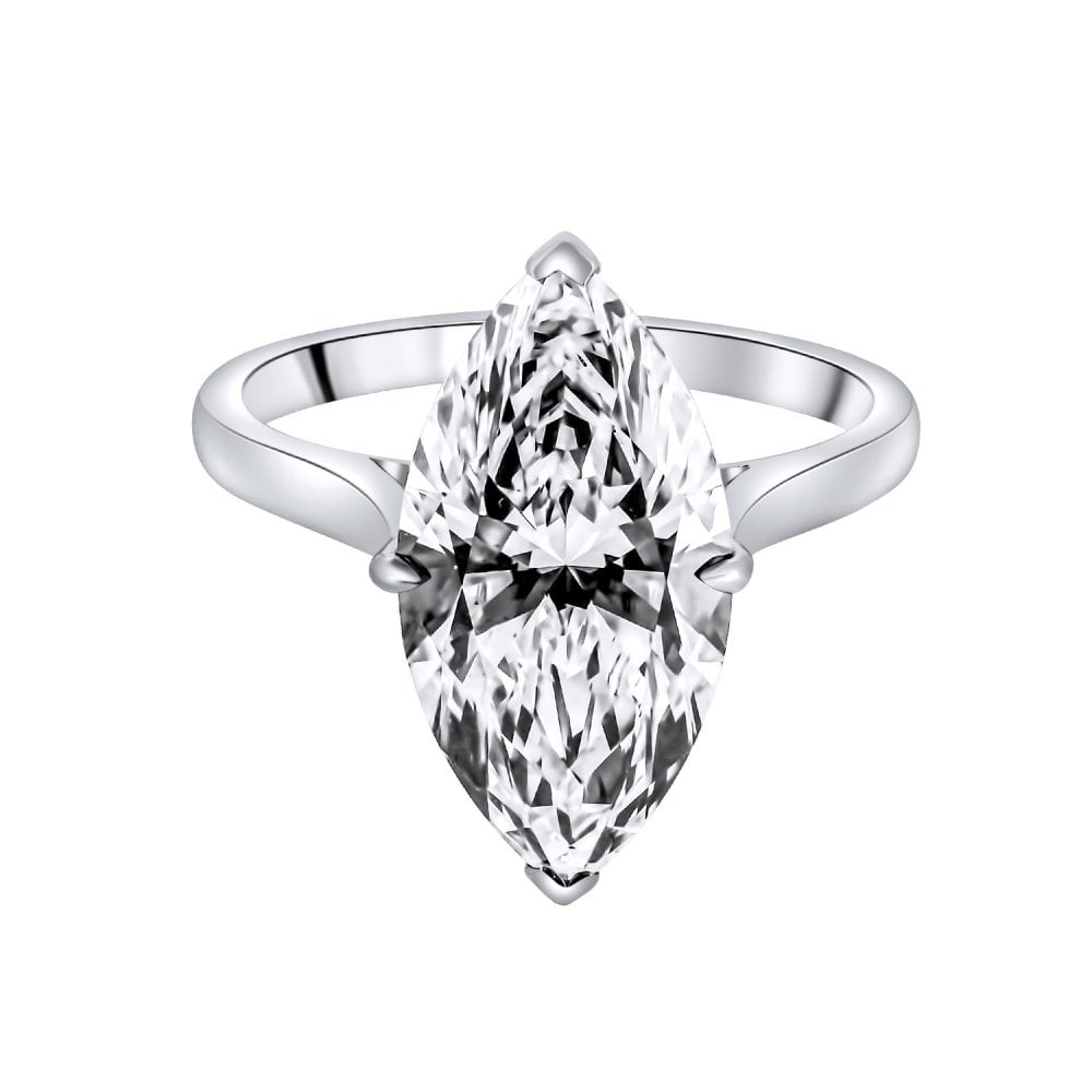 Lab grown platinum 5.02ct D VVS2 IGI marquise cut diamond ring