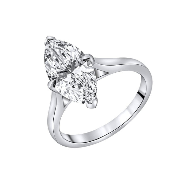 Lab grown platinum 3.04ct D VVS2 IGI marquise cut diamond ring