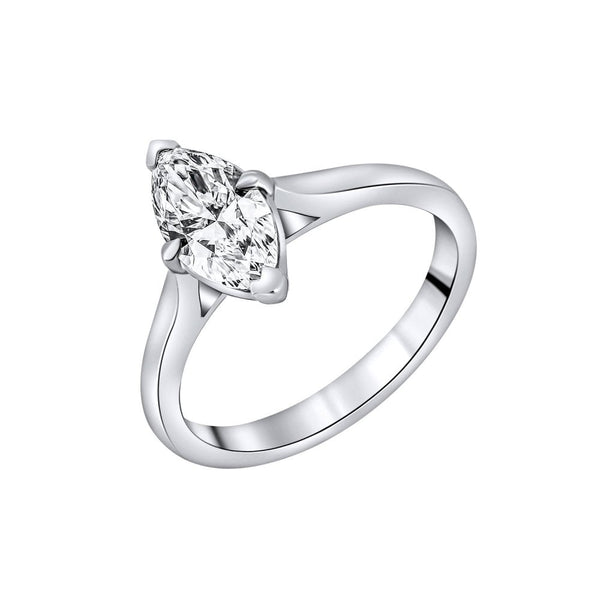 Lab grown platinum 1.00ct D VVS2 IGI marquise diamond ring