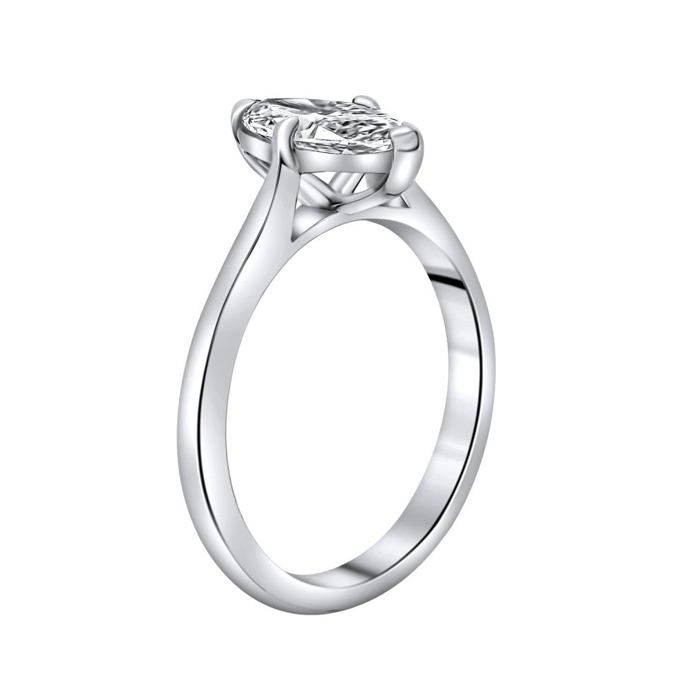 Lab grown platinum 1.00ct D VVS2 IGI marquise diamond ring