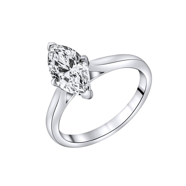 Lab grown platinum 1.52ct D VVS2 IGI marquise diamond ring