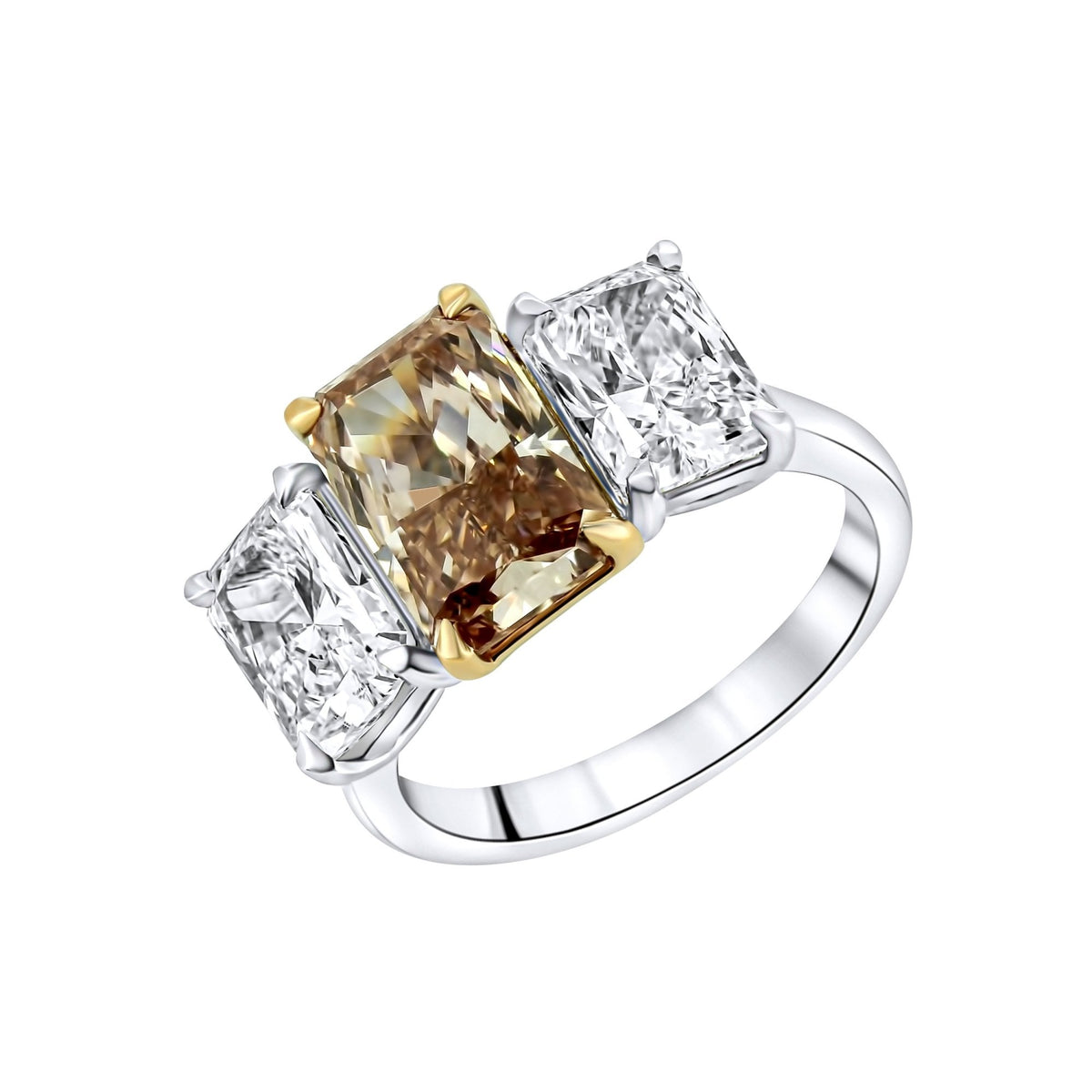 Lab grown platinum 3.03ct fancy pink & 3.00ct diamond ring