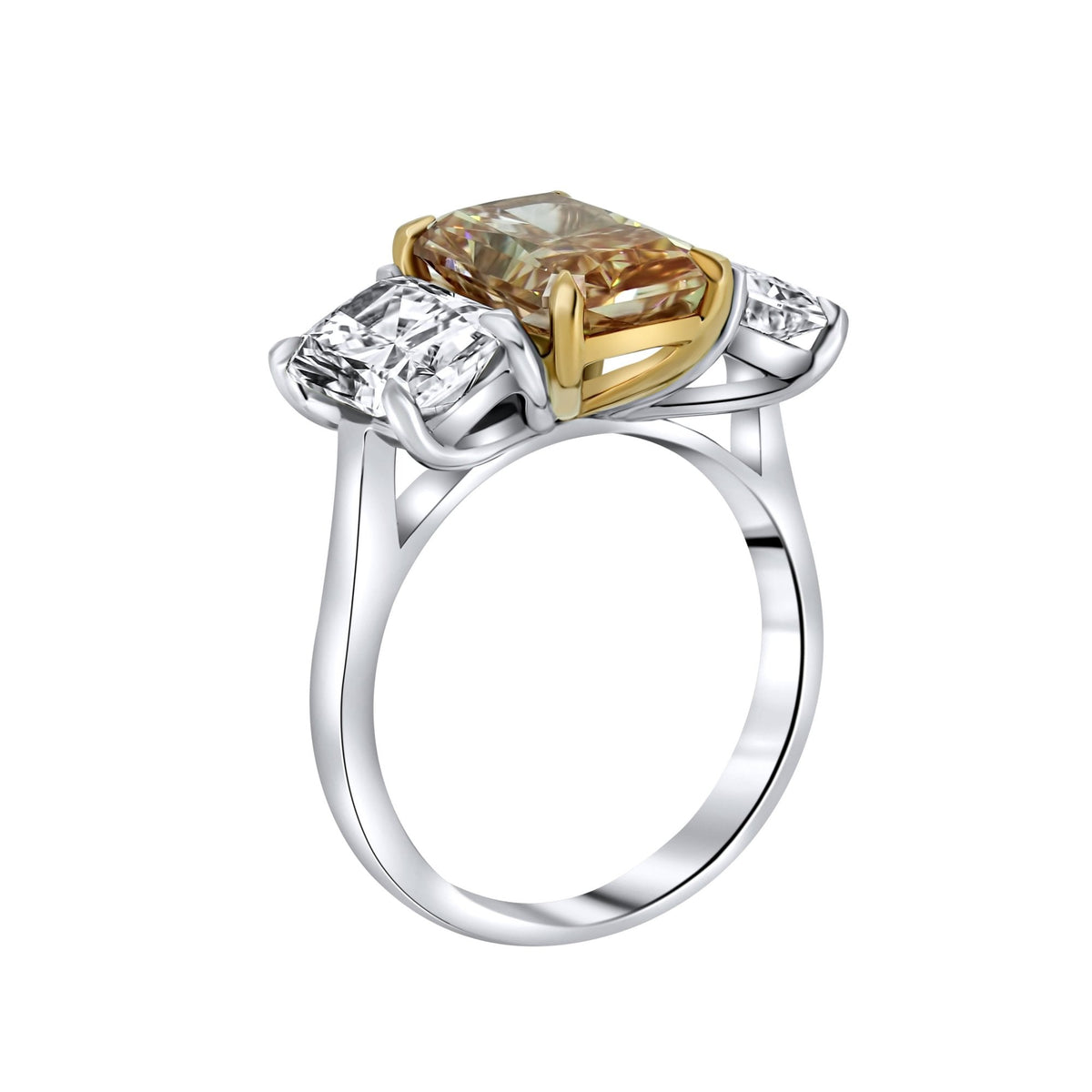 Lab grown platinum 3.03ct fancy pink & 3.00ct diamond ring