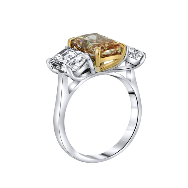 Lab grown platinum 3.03ct fancy pink & 3.00ct diamond ring