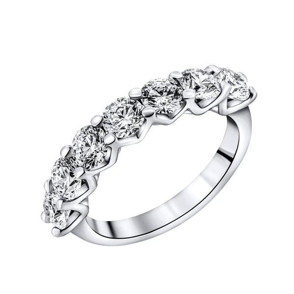 Lab grown platinum 2.03ct D VVS2 IGI round diamond 7 stone ring