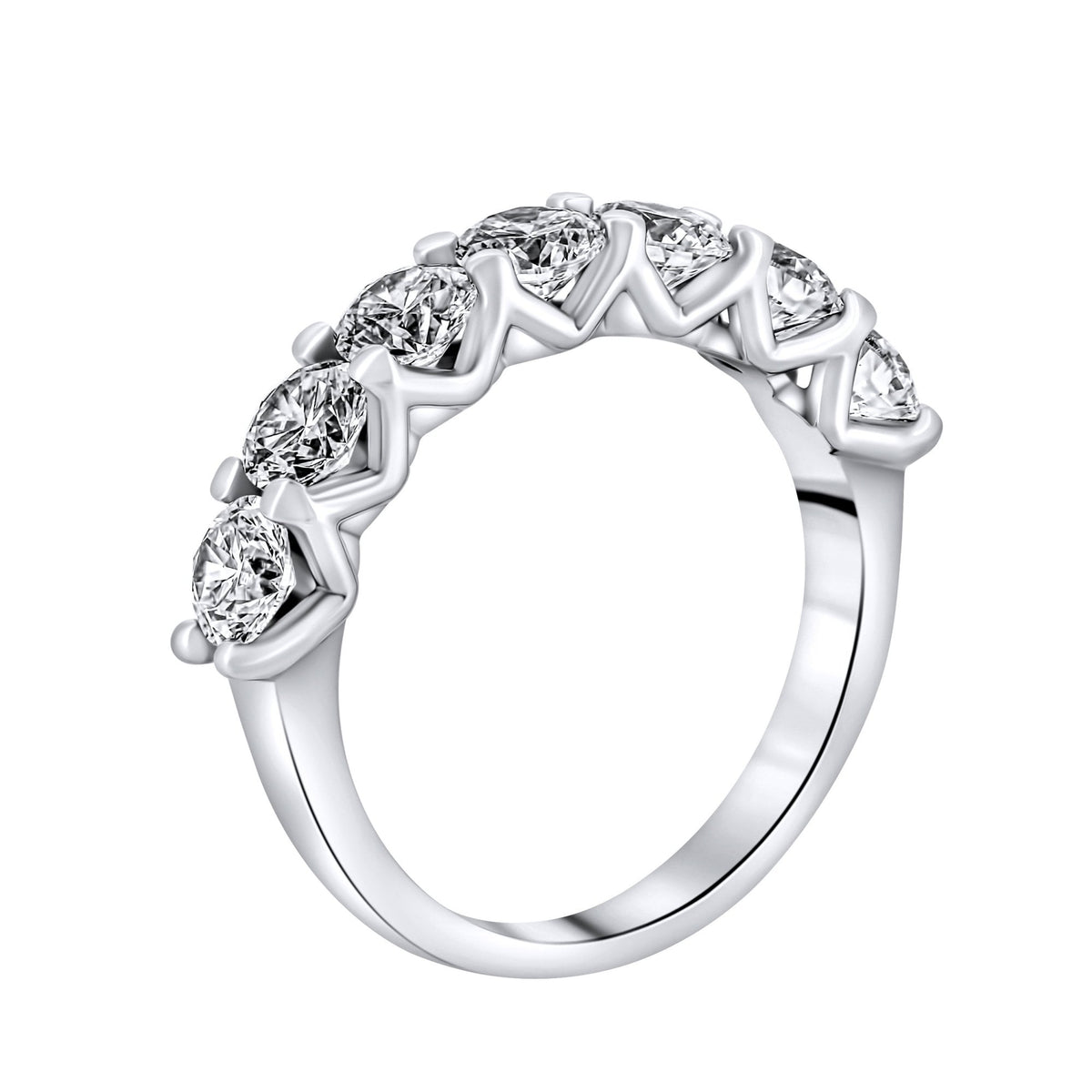 Lab grown platinum 2.03ct D VVS2 IGI round diamond 7 stone ring