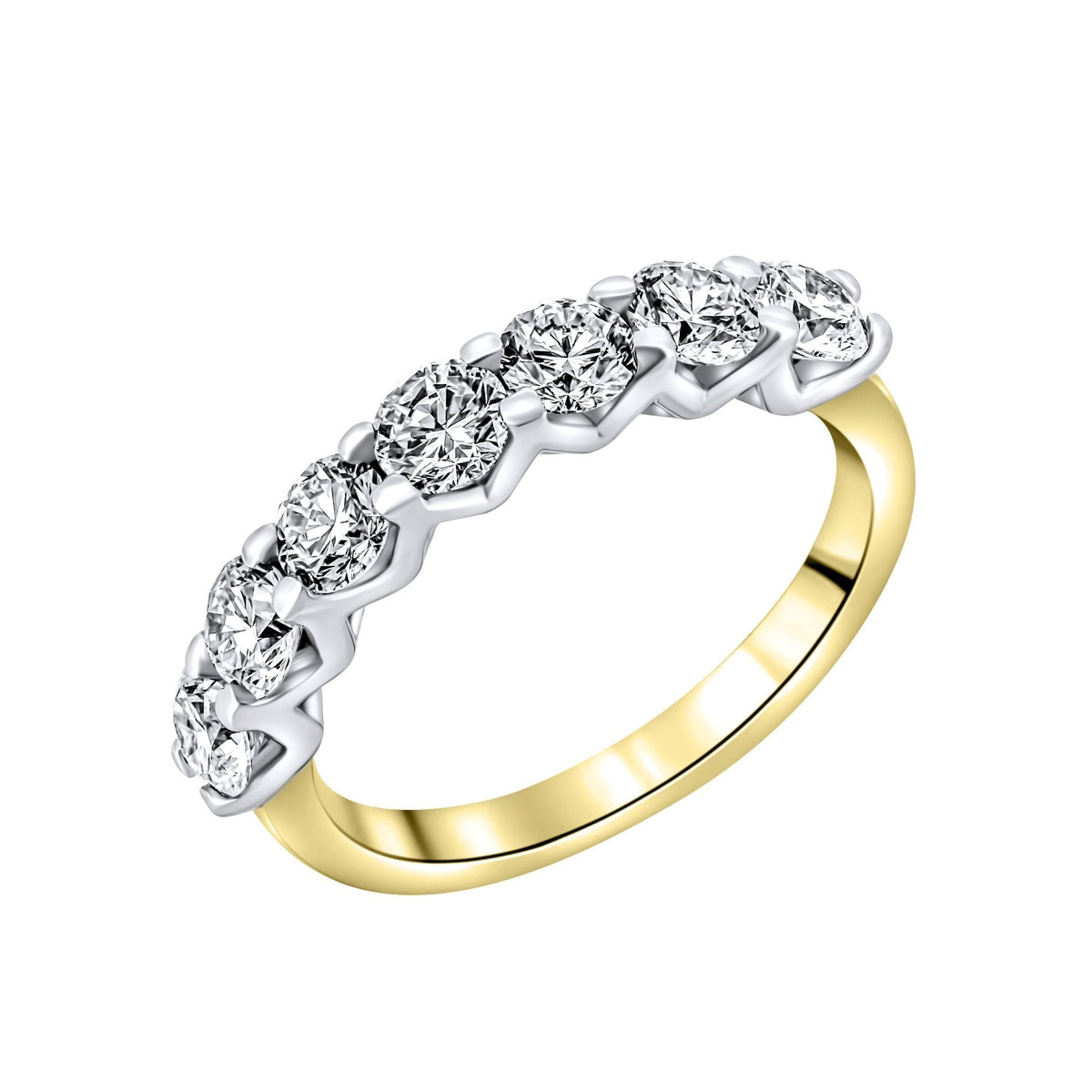 LG 18ct yellow gold 1.58ct D VVS2 IGI round diamond 7 stone ring