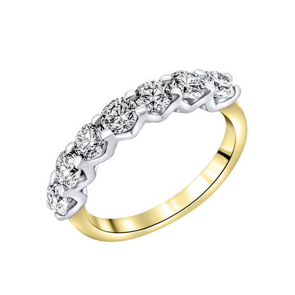 LG 18ct yellow gold 1.58ct D VVS2 IGI round diamond 7 stone ring