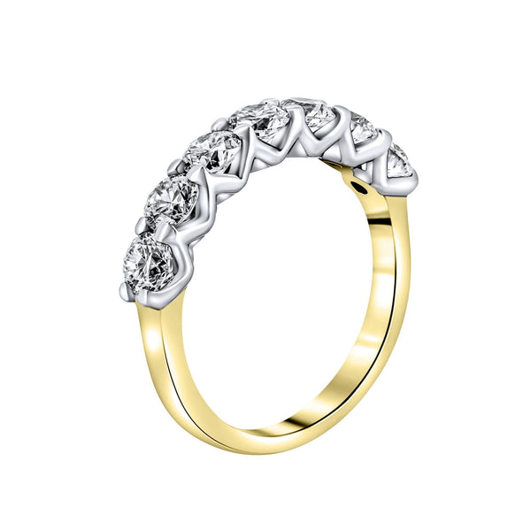 LG 18ct yellow gold 1.58ct D VVS2 IGI round diamond 7 stone ring