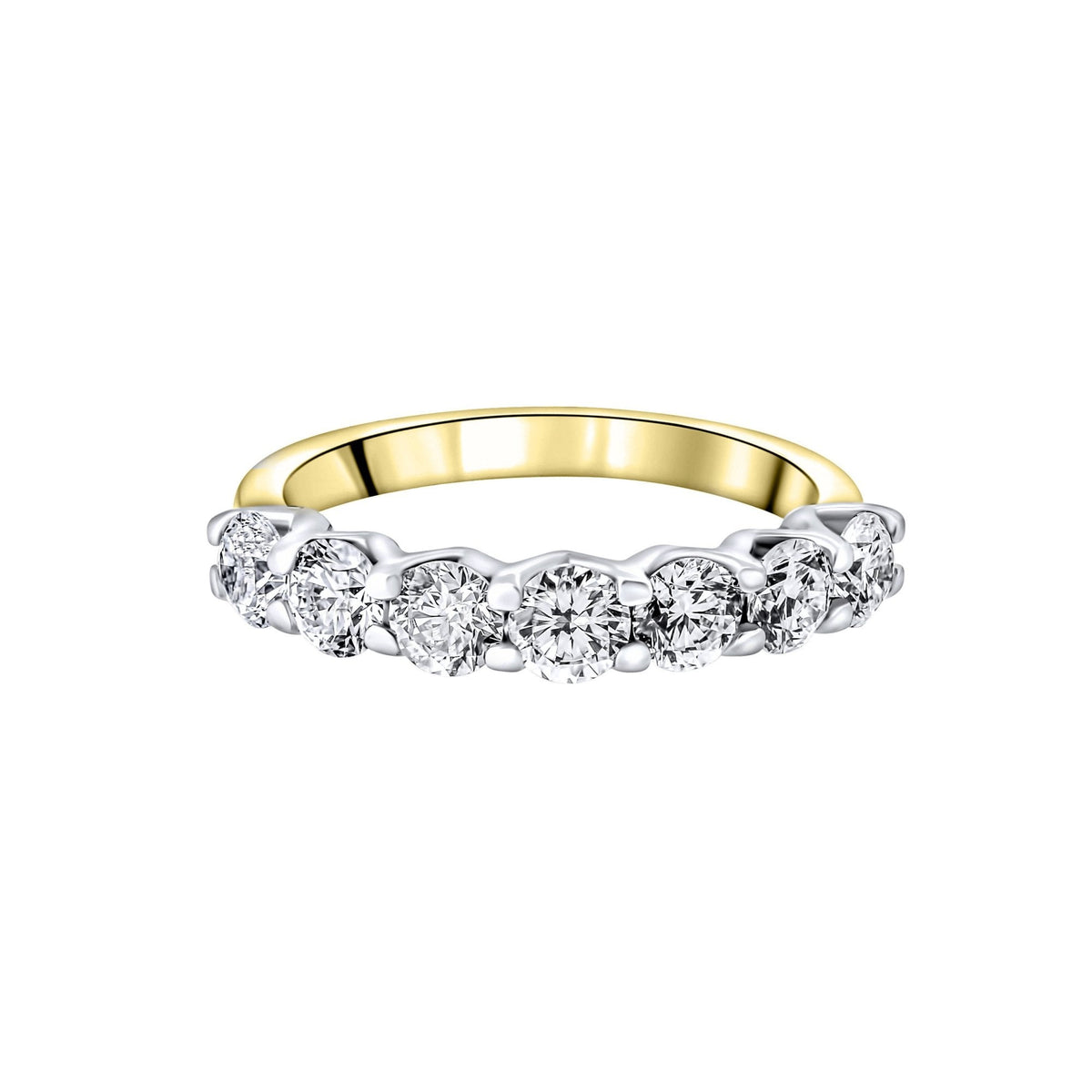 LG 18ct yellow gold 1.58ct D VVS2 IGI round diamond 7 stone ring