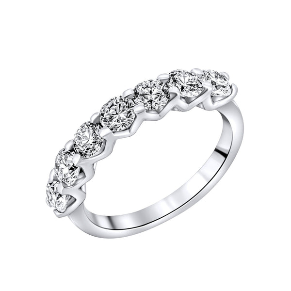 Lab grown platinum 1.50ct D VVS2 IGI round diamond 7 stone ring