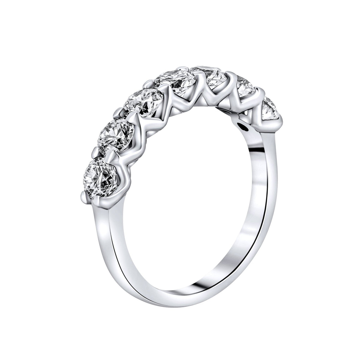 Lab grown platinum 1.50ct D VVS2 IGI round diamond 7 stone ring