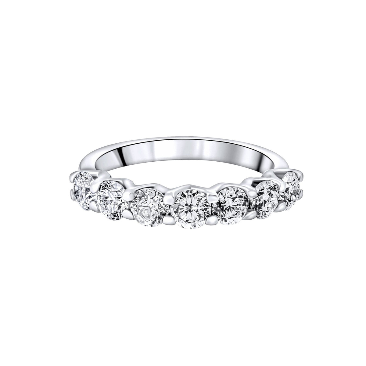 Lab grown platinum 1.50ct D VVS2 IGI round diamond 7 stone ring