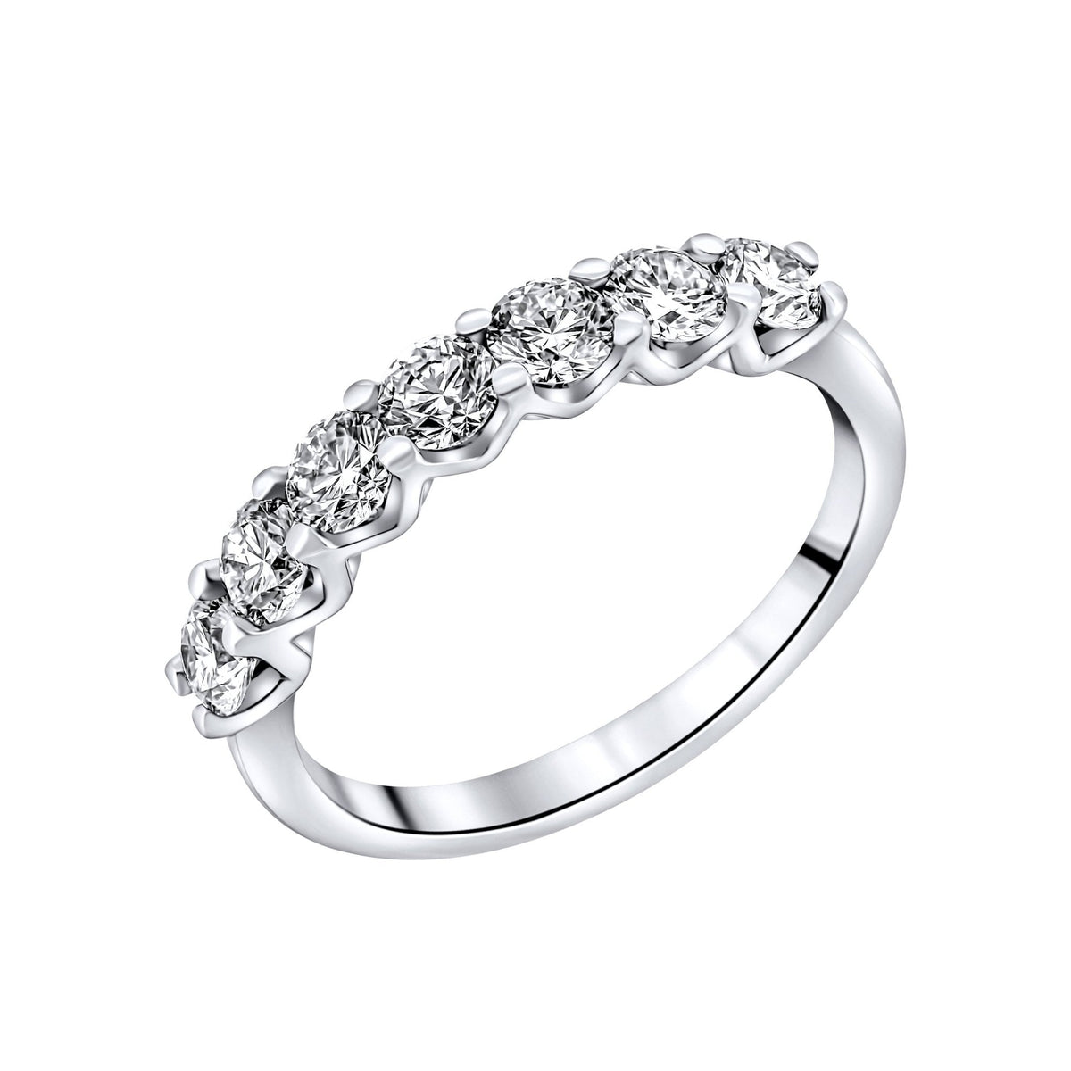 Lab grown platinum 1.15ct D VVS2 IGI round diamond 7 stone ring