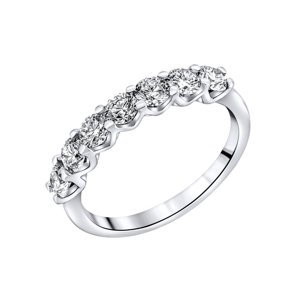 Lab grown platinum 1.15ct D VVS2 IGI round diamond 7 stone ring