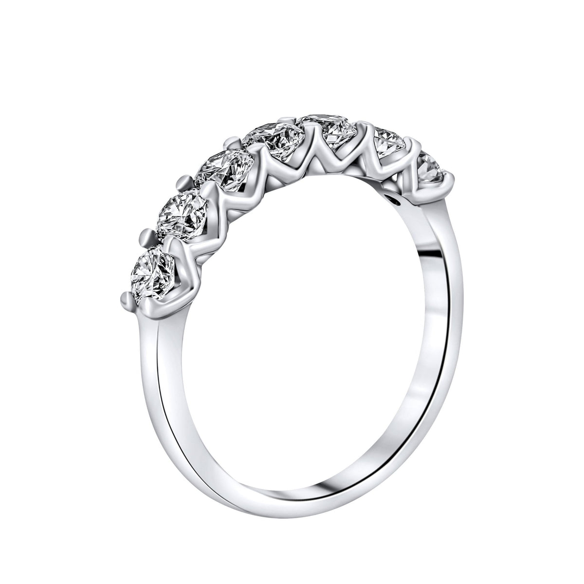 Lab grown platinum 1.15ct D VVS2 IGI round diamond 7 stone ring