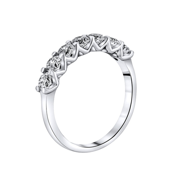 Lab grown platinum 1.15ct D VVS2 IGI round diamond 7 stone ring