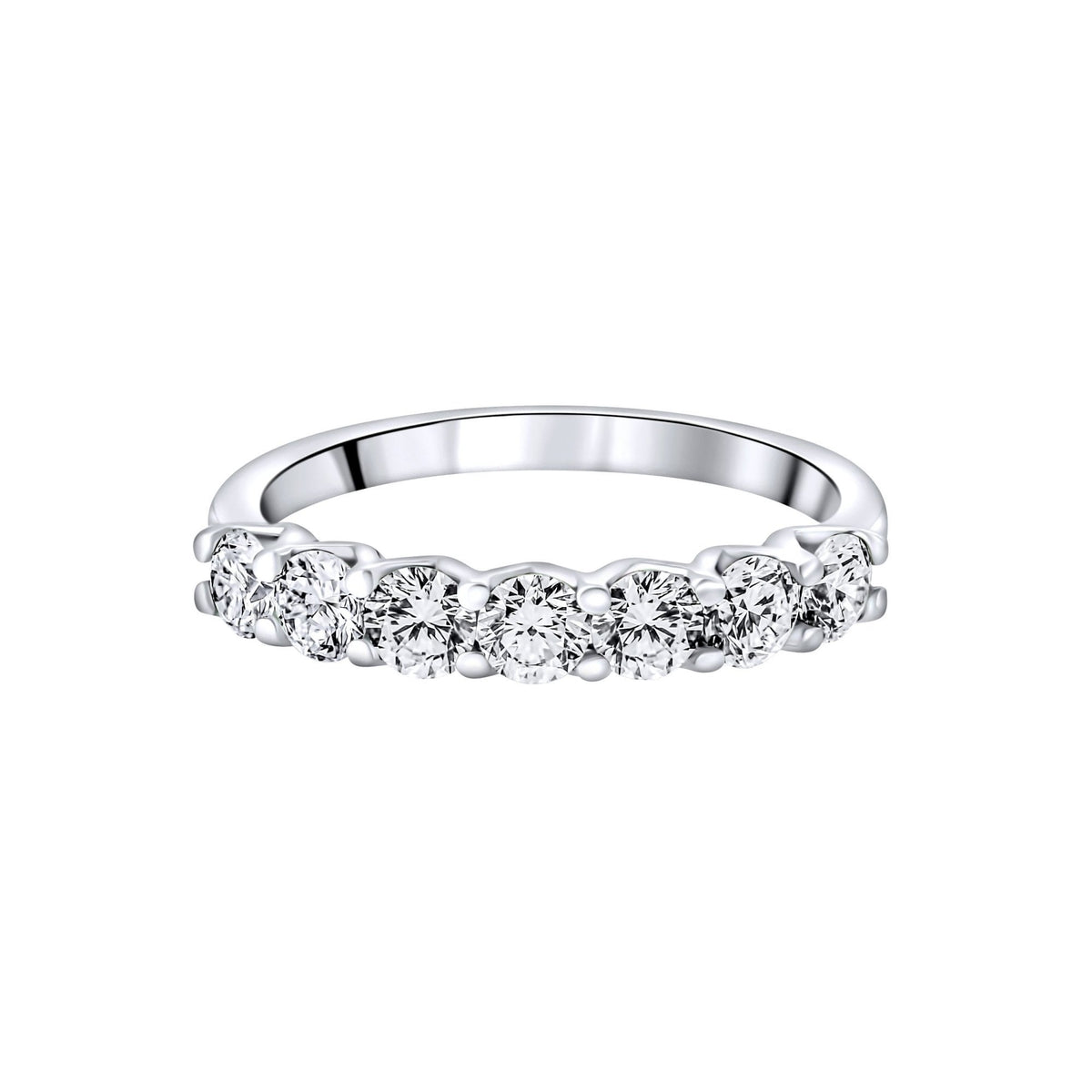 Lab grown platinum 1.15ct D VVS2 IGI round diamond 7 stone ring