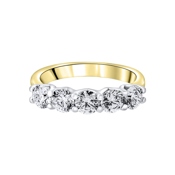 LG 18ct yellow gold 1.50ct D VVS2 IGI round diamond 5 stone ring