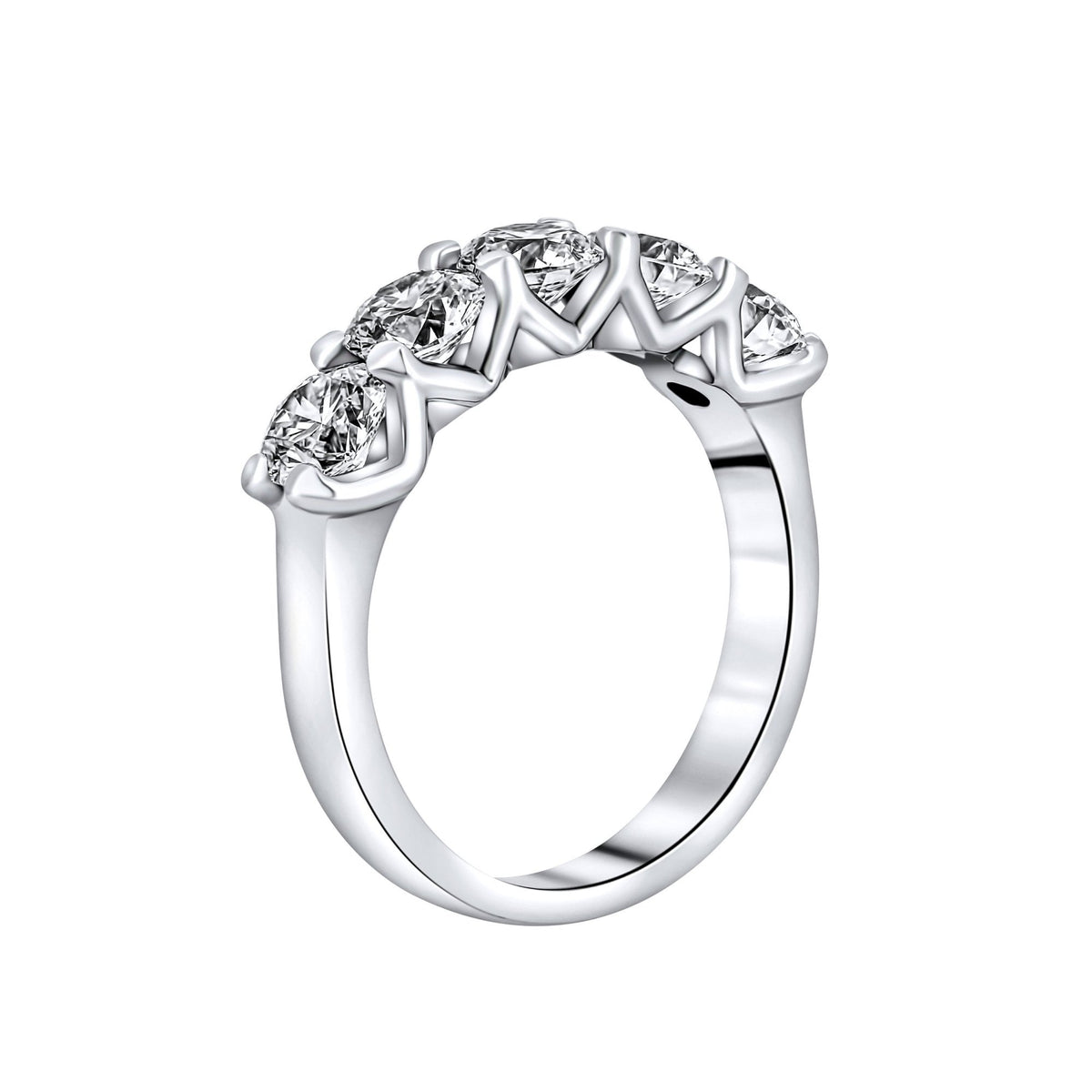 Lab grown platinum 2.15ct D VVS2 IGI round diamond 5 stone ring