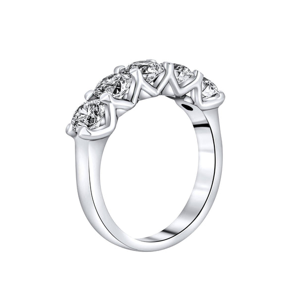 Lab grown platinum 2.15ct D VVS2 IGI round diamond 5 stone ring
