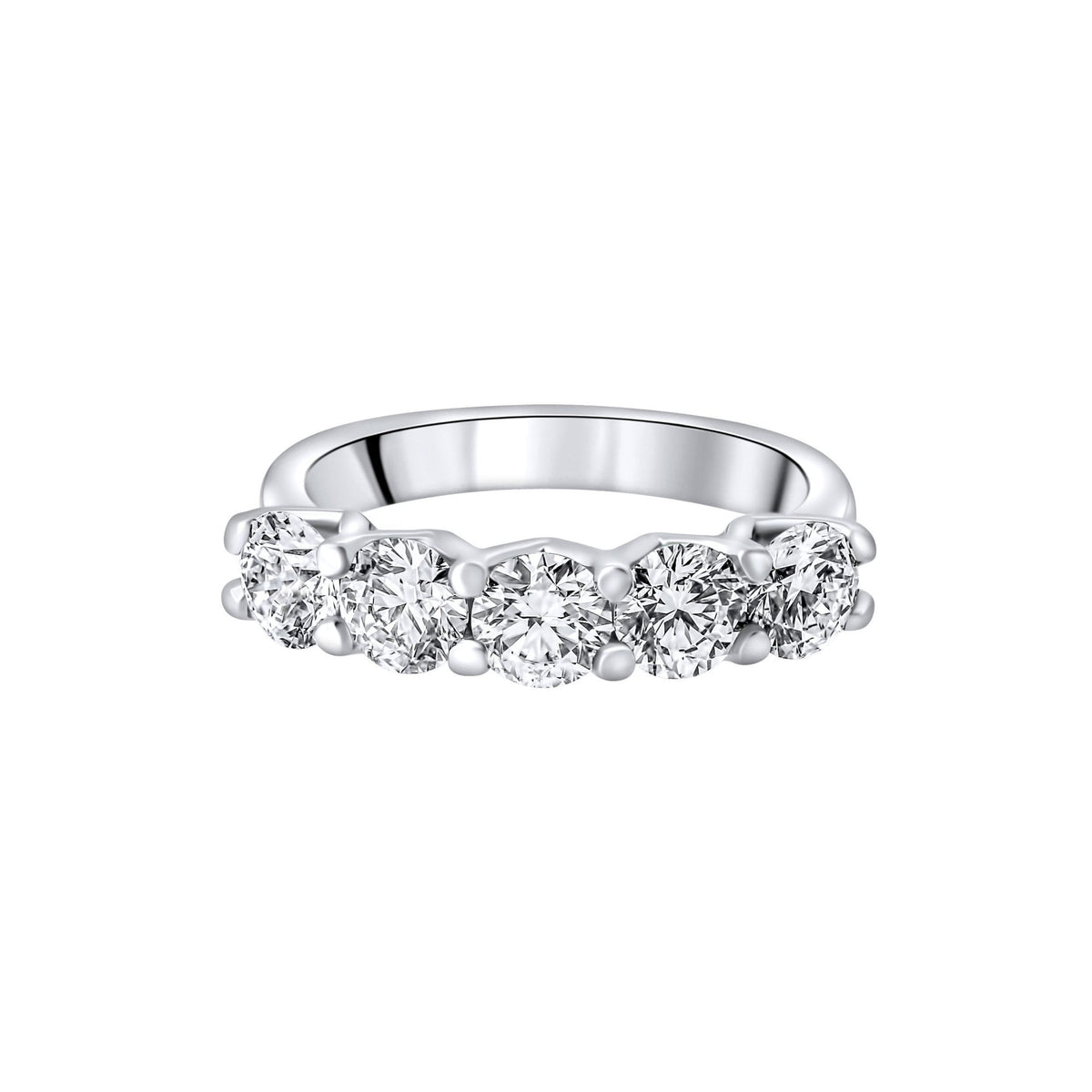 Lab grown platinum 2.15ct D VVS2 IGI round diamond 5 stone ring
