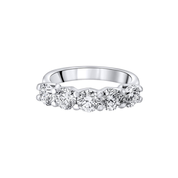 Lab grown platinum 2.15ct D VVS2 IGI round diamond 5 stone ring