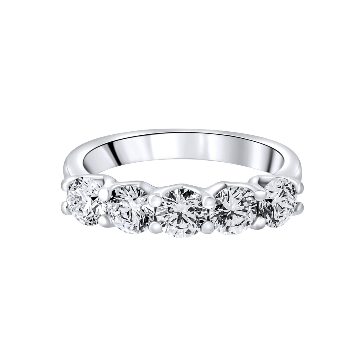 Lab grown platinum 1.60ct D VVS2 IGI round diamond 5 stone ring