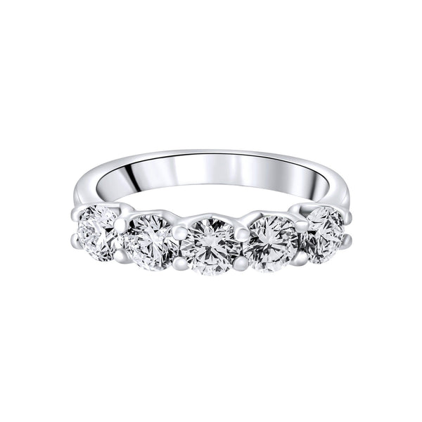 Lab grown platinum 1.60ct D VVS2 IGI round diamond 5 stone ring