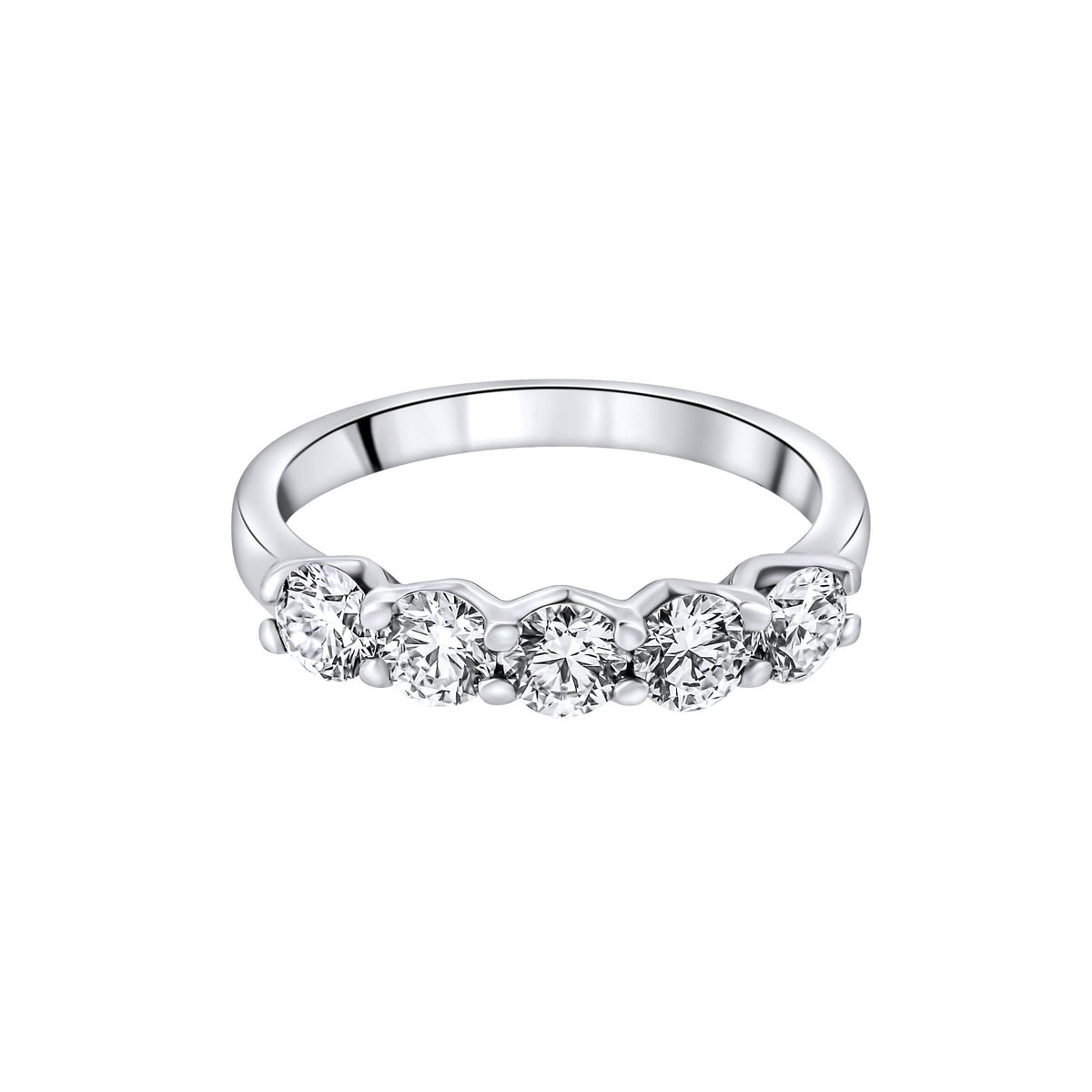 Lab grown platinum 1.05ct D VVS2 IGI round diamond 5 stone ring